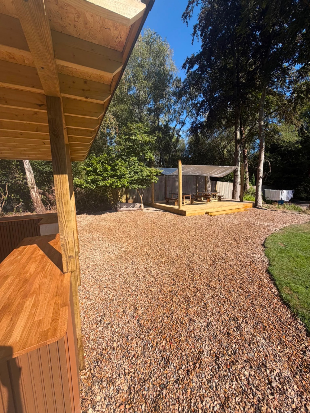Canopy & deck across the garden — RINGWOOD